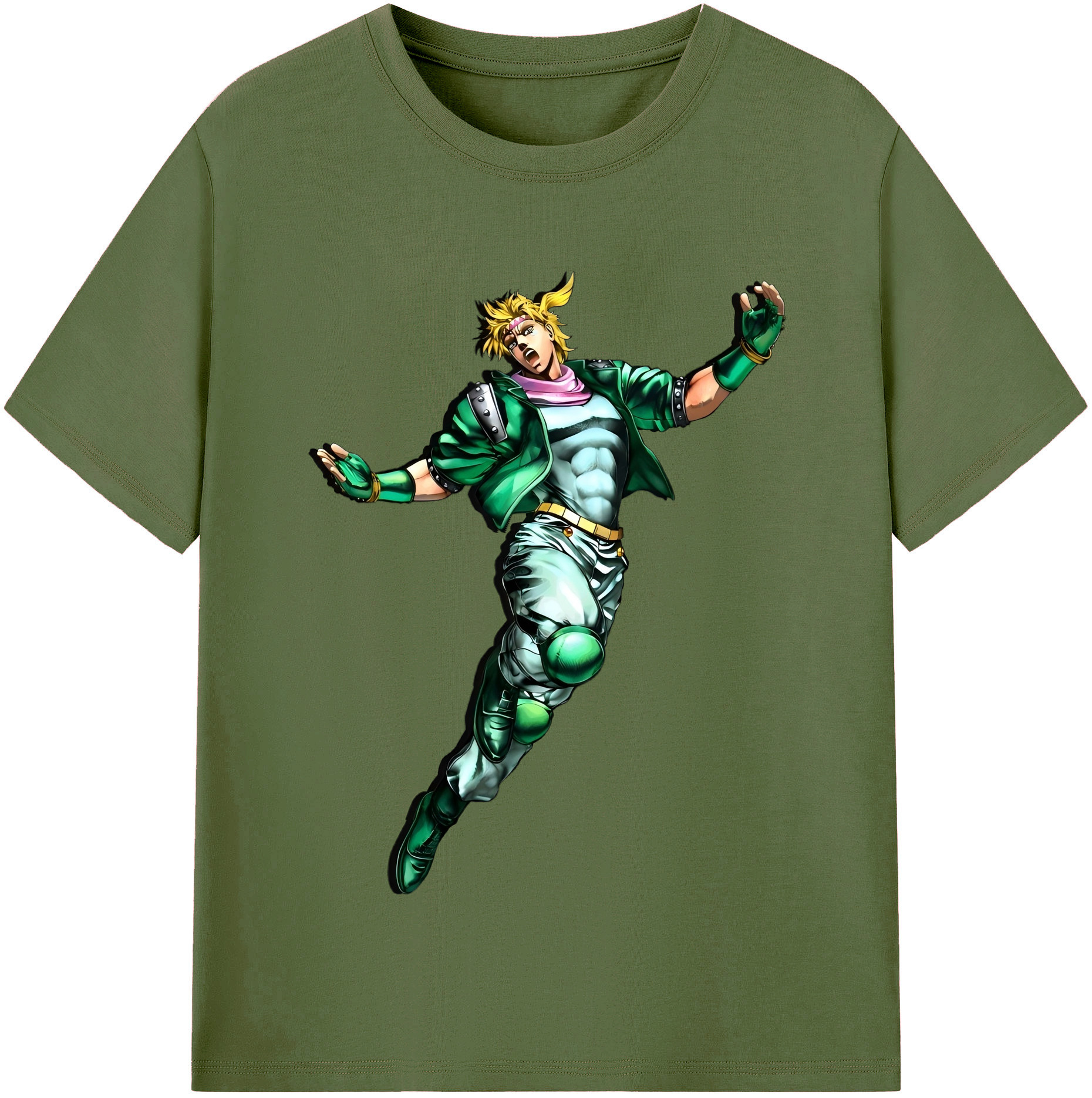 （画像用） ジョジョの奇妙な冒険 ディオ?ブランドー JoJo's Bizarre Adventure Dio Brando 綿100％半袖Tシャツ（フロントプリント）